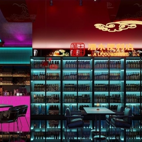 现代国潮酒吧3D模型下载